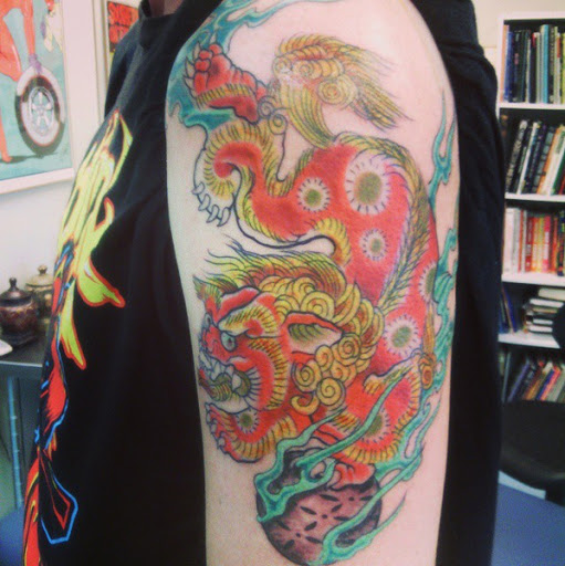Explore grim reaper sleeve tattoo ideas, creative tattoo ideas in League City, available at Zen Body Art & Adornment Tattoo Shop