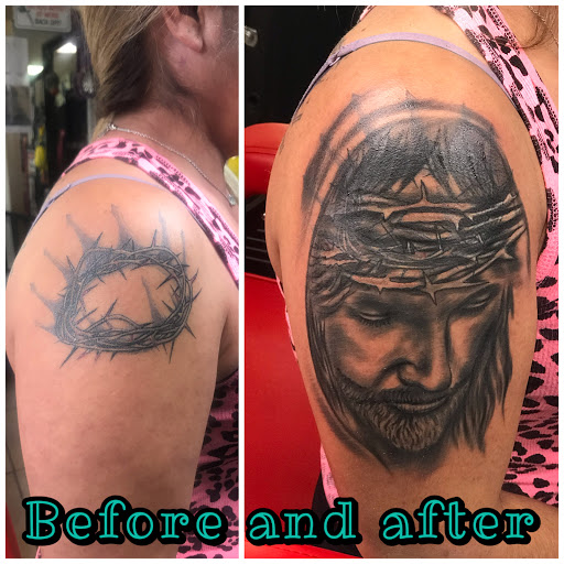 Explore small red tattoos ideas, creative tattoo ideas in Baytown, available at Big Juniors Tattoos