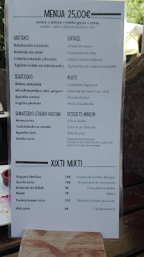 Restaurant Urtxola à Sare menu