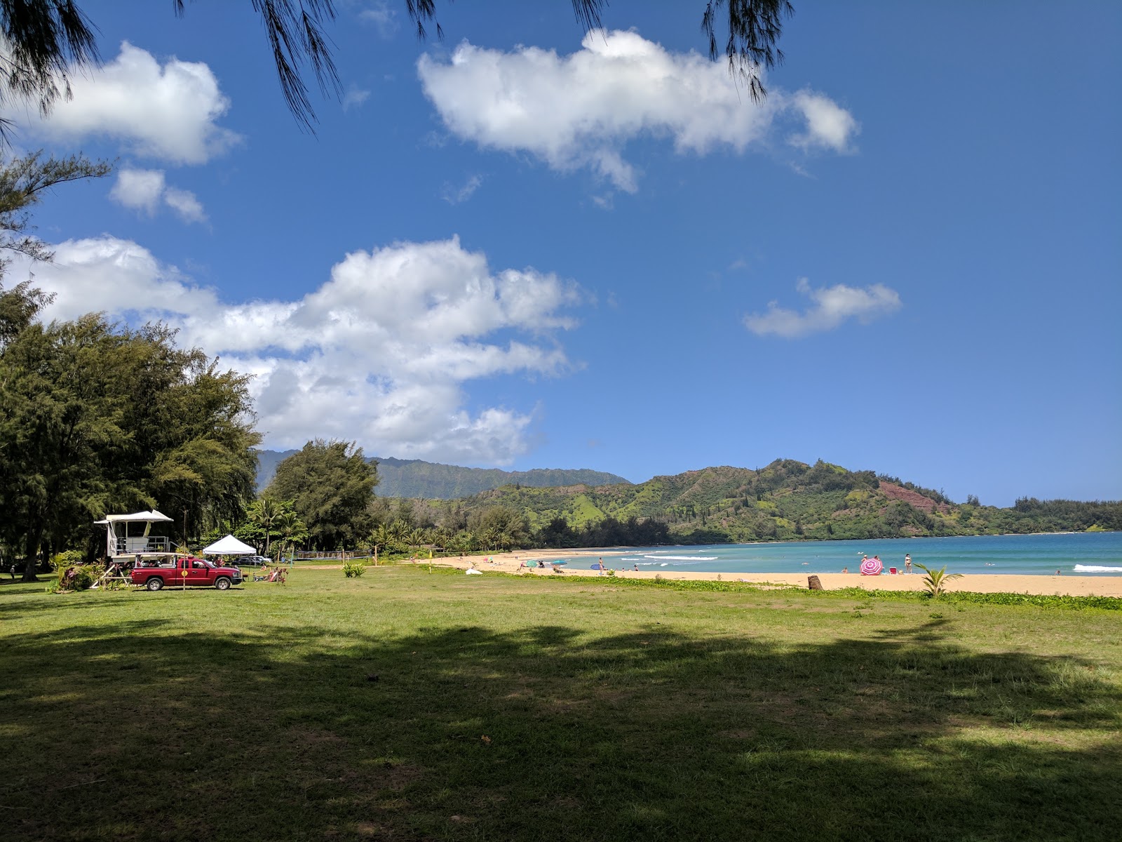 Photo of Hanalei Beach and the settlement