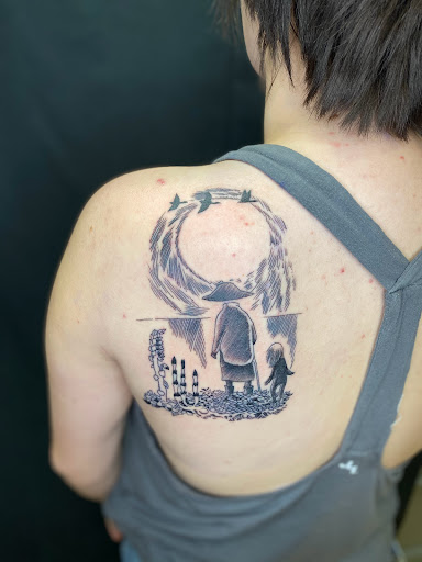 Explore demon slayer sword tattoo ideas, creative tattoo ideas in Asheville, available at Unification Tattoo