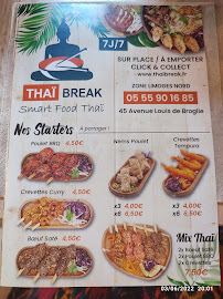 Carte du Thaï Break - Limoges Nord à Limoges
