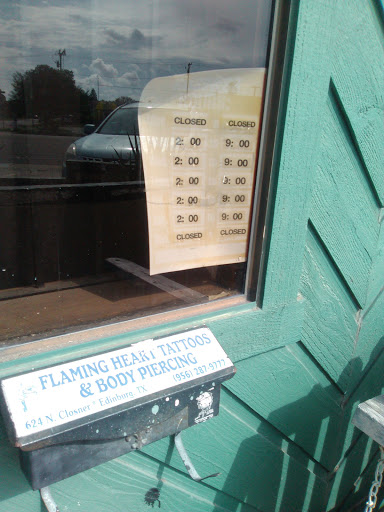 Tattoo Shop «Flaming Heart Tattoo», reviews and photos, 624 N Closner Blvd, Edinburg, TX 78541, USA