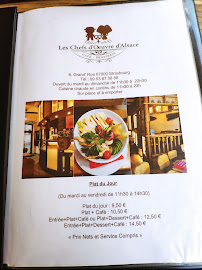 Restaurant de spécialités alsaciennes Les Chefs d’Oeuvre d'Alsace à Strasbourg (la carte)