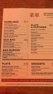 21G Dumpling à Paris menu