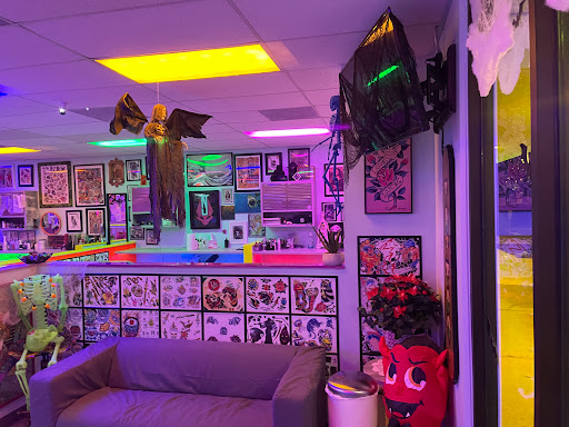 Explore batman sleeve tattoo ideas, creative tattoo ideas in Houston, available at The Neon Jackal Tattoo