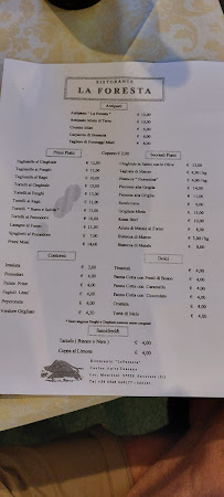 Ristorante La Foresta à Montioni menu