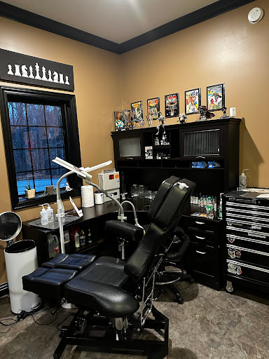 Explore lower leg tattoo ideas, creative tattoo ideas in Bloomington, available at Til Death Tattoo And Piercing Parlor