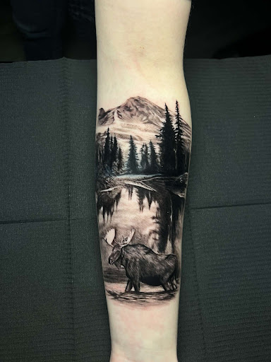 Explore trucker tattoo ideas, creative tattoo ideas in Goffstown, available at River Rose Tattoo and Art Gallery