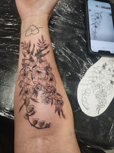 Explore insect tattoo ideas, creative tattoo ideas in Fort Worth, available at The Bearded Moon Tattoo Studio