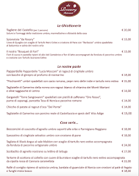 Carte du RISTORANTE DA ROSARY à Colvalenza