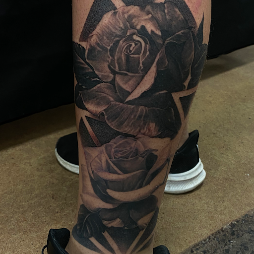 Explore outer thigh tattoo ideas, creative tattoo ideas in Oklahoma City, available at Oklahoma Tattoo Collective