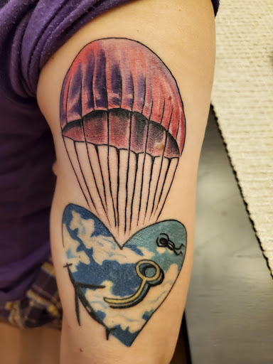 Explore airborne tattoo ideas, creative tattoo ideas in Huntsville, available at Kreations Tattoos & Body Piercing