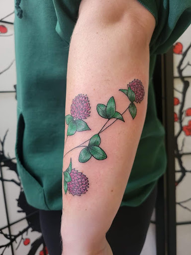 Explore flower tattoo ideas, creative tattoo ideas in Rutland, available at Maverick Tattoo