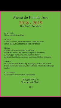 Menu / carte de Café Buenos Aires à Lisbon