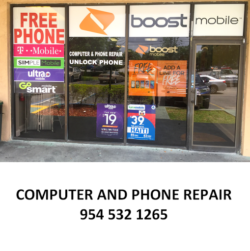 Cell Phone Store «Computer and Phone Repair by Boost Mobile», reviews and photos, 320 South State Road 7, Margate, FL 33068, USA