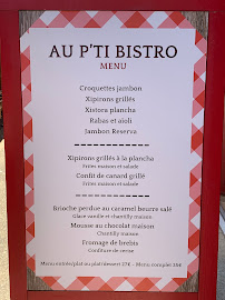 Au p'ti bistro à Bayonne carte