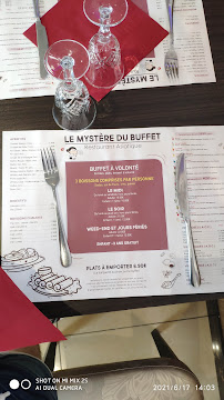 Restaurant Le mystère du Buffet à Soissons (le menu)