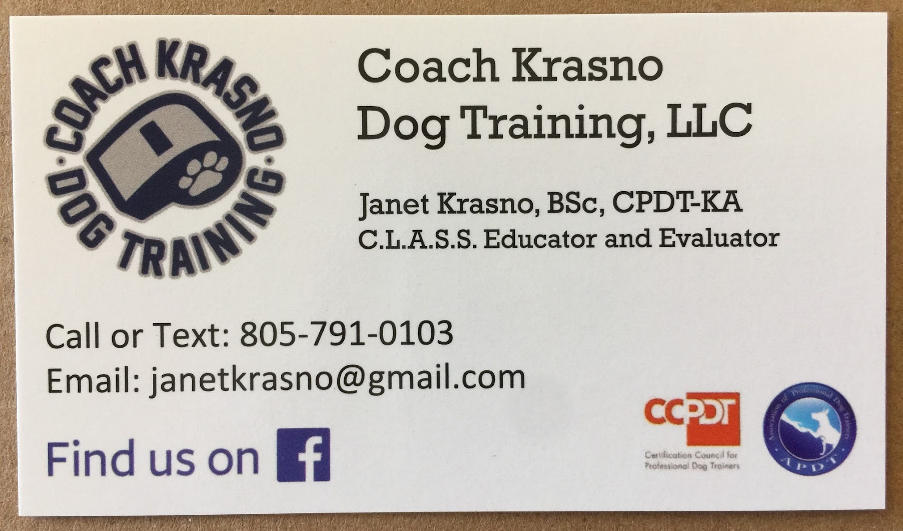 Coach Krasno Dog Training, LLC