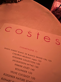 Hôtel Costes Restaurant à Paris menu