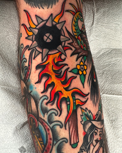 Explore neck tattoos for women ideas, creative tattoo ideas in Johnson City, available at Gold Cross Tattoo Co.