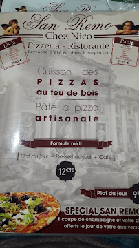 Pizzeria Pizzeria San Remo - Chez Nico à Saint-Étienne - menu / carte