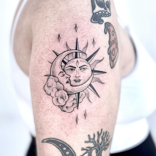 Explore black and grey tattoo ideas, creative tattoo ideas in West Hollywood, available at The Honorable Society Tattoo Shop
