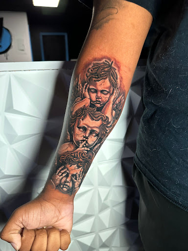 Explore ghost tattoo ideas, creative tattoo ideas in Tampa, available at Emphasis Tattoo