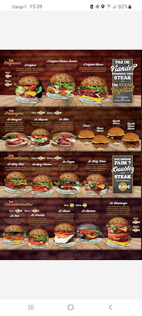Restauration rapide Homeburger's à Boos (le menu)