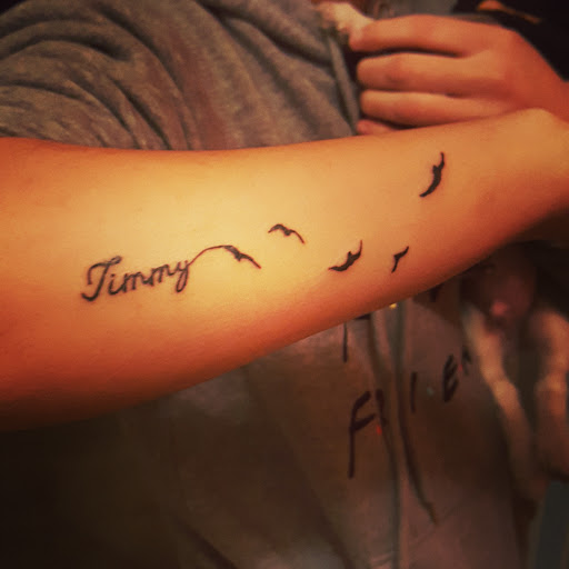 Explore black and white voodoo/ragdoll broken heart tattoo ideas, creative tattoo ideas in Redding, available at Caddy Daddys