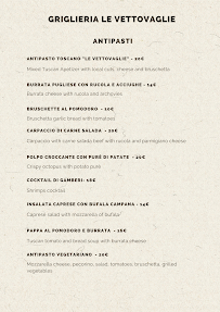 Menu du Griglieria Le Vettovaglie à Pisa