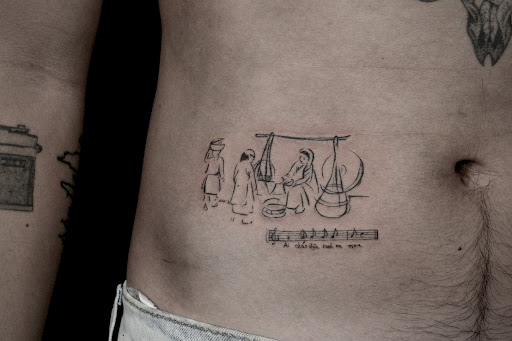 Explore knee cap tattoo ideas, creative tattoo ideas in Norcross, available at Brotherhood Tattoo