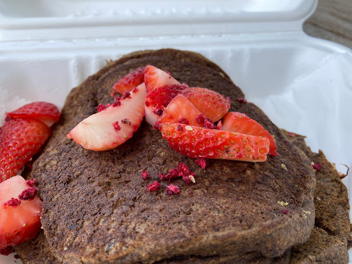 Close up of buckwheat pancakes