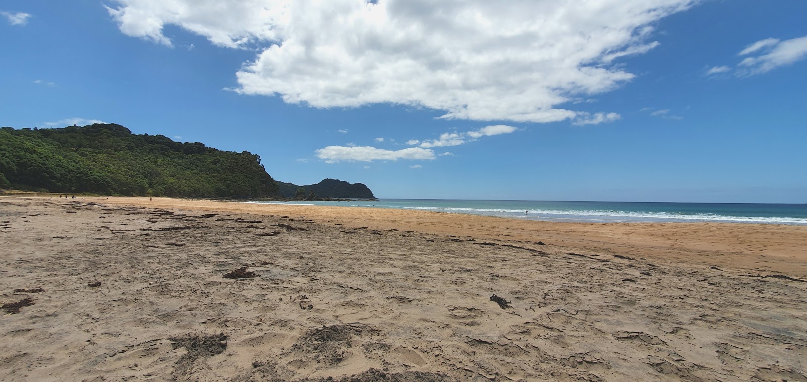Fotografie cu Te Karo Bay cu o suprafață de nisip strălucitor