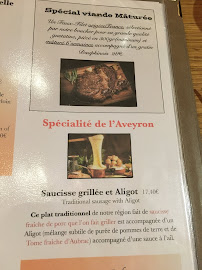Bistrot des Vosges à Paris menu