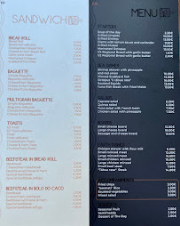 Menu / carte de Tábua Rasa à Vila Baleira