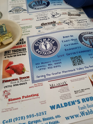 Greek Restaurant «Olympia Restaurant», reviews and photos, 453 Market St, Lowell, MA 01854, USA