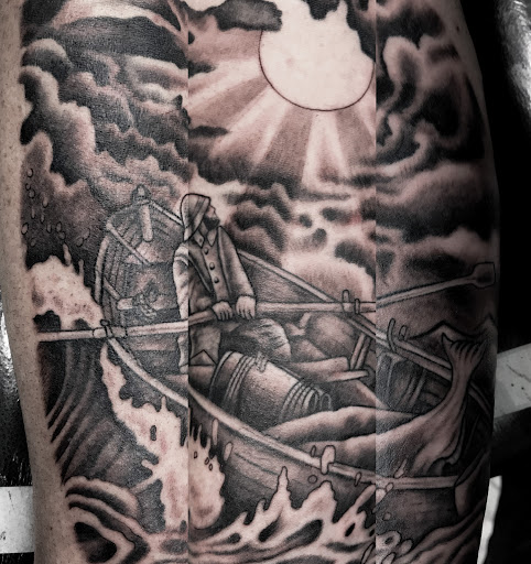 Explore mens behind ear tattoo ideas, creative tattoo ideas in Enid, available at Culture Tattoo