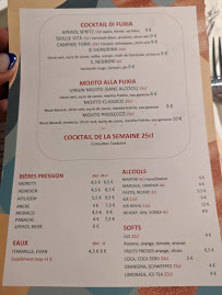 Restaurant italien Fuxia à Paris (la carte)