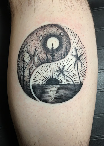 Explore mountain tattoo ideas for females, creative tattoo ideas in Goshen, available at Lady Luck Studio