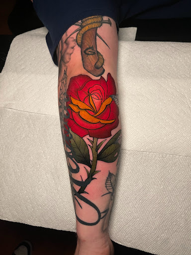 Explore pin up girl tattoo ideas, creative tattoo ideas in Hartselle, available at Kingdom Minds Ink