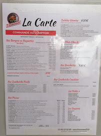 Menu du la caravane à Beaune