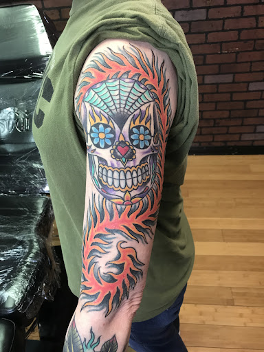 Explore kitsune tattoo ideas, creative tattoo ideas in Columbus, available at Sweet Baby Octane