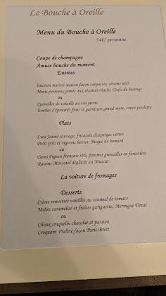 menu du restaurants Le Bouche à Oreille à Boutervilliers