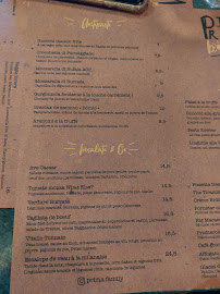 Restaurant italien Prima Bonheur à Toulouse (le menu)