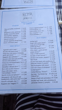Roma Sparita à Rome menu