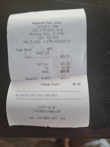 Hair Salon «Fantastic Sams Cut & Color», reviews and photos, 2222 S Atlantic Blvd, Monterey Park, CA 91754, USA