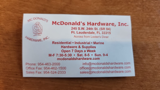 Hardware Store «McDonald Hardware», reviews and photos, 245 SW 24th St, Fort Lauderdale, FL 33315, USA
