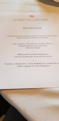 Le Puits Saint-Jacques à Pujaudran menu