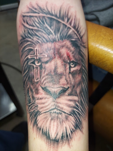 Explore machine tattoo ideas, creative tattoo ideas in Odessa, available at Little Dragon Tattoos Studio